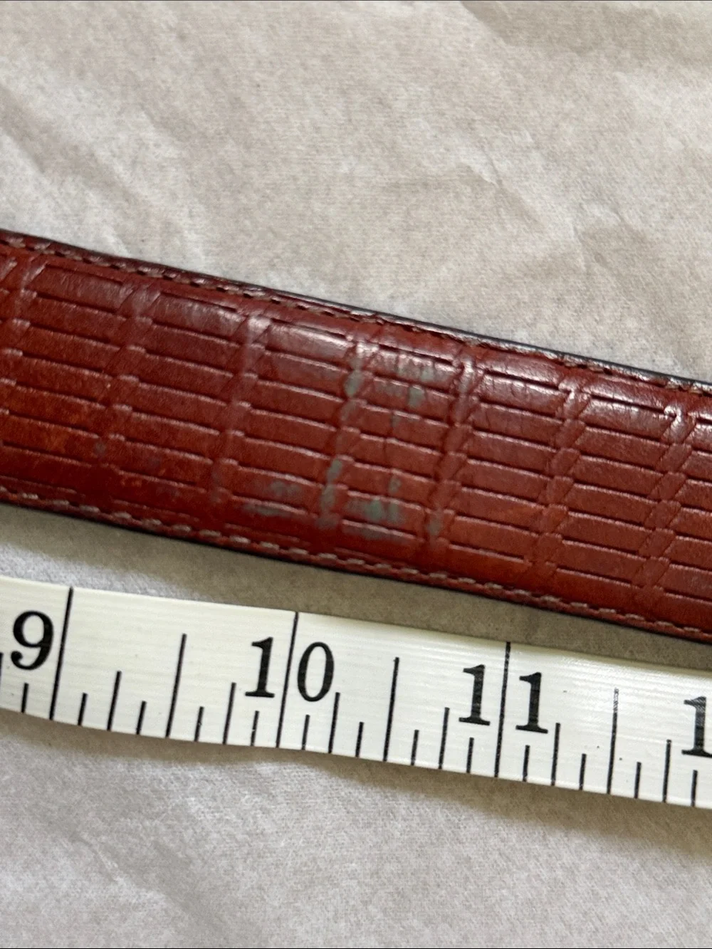 Brighton Brown Embossed Leather Belt Brass Buckle made in USA Size 34